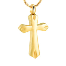 Load image into Gallery viewer, Silver Cross Cremation Urn Necklace
