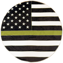 Load image into Gallery viewer, EL10-017 Official America&#39;s Front Line Thin Gold Line 911 Emergency Dispatcher Round Blanket Bedding Sofa Couch Throw Trucker Yellow