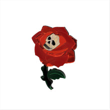 Load image into Gallery viewer, RED Gothic Rose Brooch by Cherryloco