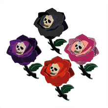 Load image into Gallery viewer, RED Gothic Rose Brooch by Cherryloco