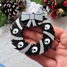 Load image into Gallery viewer, Gothic Skull Wreath Brooch by Cherryloco