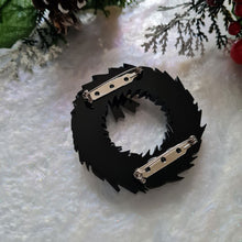 Load image into Gallery viewer, Gothic Skull Wreath Brooch by Cherryloco