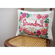 Load image into Gallery viewer, Grandma Love Letters Hand-Embroidered Pillow by CatStudio