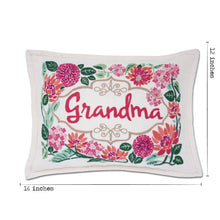 Load image into Gallery viewer, Grandma Love Letters Hand-Embroidered Pillow by CatStudio