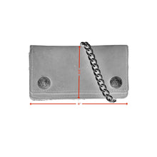Load image into Gallery viewer, BWC231 Buffalo Nickel Snap Brown Leather Long Bi-Fold Biker Wallet