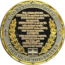 Load image into Gallery viewer, GL4-007 Saint Michael Police Prayer Challenge Coin Thin Gray Line Corrections CO Correctional Officer St. Michael Protect Us