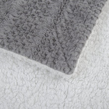 Load image into Gallery viewer, Tache Dark Grey Faux Fur Throw Blanket Bubble Textured Striped Embossed (#11)