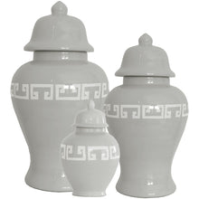 Load image into Gallery viewer, Light Gray Greek Key Ginger Jars