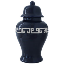 Load image into Gallery viewer, Navy Blue Greek Key Ginger Jars