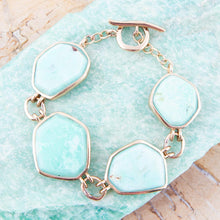 Load image into Gallery viewer, Green Chrysoprase Golden Bronze Toggle Bracelet