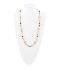 Load image into Gallery viewer, Green Jade and Pink Sunstone Golden Necklace