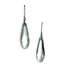 Load image into Gallery viewer, Seafoam Green Faceted Briolette Teardrop Drop Earrings