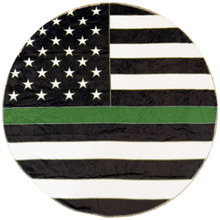 Load image into Gallery viewer, EL10-017 Official America&#39;s Front Line Thin Green Line Border Patrol Round Blanket Bedding Sofa Couch Throw