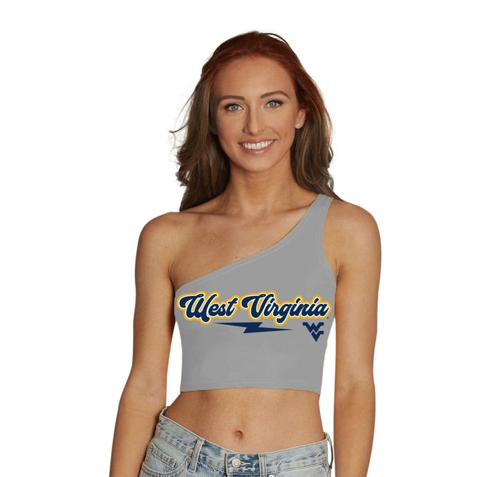 West Virginia Mountaineers Lightning One Shoulder Top