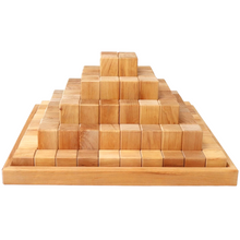 Load image into Gallery viewer, **Pre-order (Ships in 2-3 Weeks)**100 Pcs Large Natural Stepped Pyramid Wooden Stacking Building Blocks