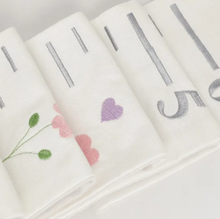 Load image into Gallery viewer, Floral Embroidered Growth Chart for Girls – Personalized Height Ruler with Baby &amp; Family Name