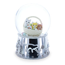 Load image into Gallery viewer, Kittens in a Basket Glass Water Snow Globe