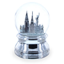 Load image into Gallery viewer, New York City Skyline with Silver Base Water Snow Globe