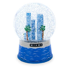 Load image into Gallery viewer, Miami Beach Skyline Glass Water Snow Globe