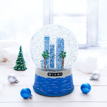 Load image into Gallery viewer, Miami Beach Skyline Glass Water Snow Globe