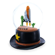 Load image into Gallery viewer, Houston Space Shuttle with Cowboy Hat Base Glass Water Snow Globe