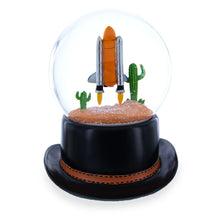Load image into Gallery viewer, Houston Space Shuttle with Cowboy Hat Base Glass Water Snow Globe