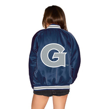 Load image into Gallery viewer, Georgetown Satin Letterman Bomber Jacket