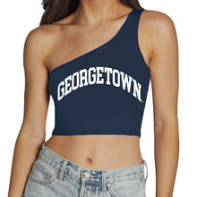 Load image into Gallery viewer, Georgetown Navy One Shoulder Top