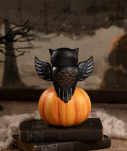 Load image into Gallery viewer, Owl on Jack O'Lantern | Halloween Decor | Bethany Lowe