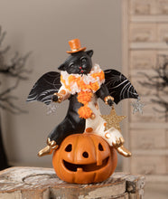 Load image into Gallery viewer, Clowning Cat on Jack | Halloween Decor | Bethany Lowe