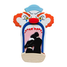 Load image into Gallery viewer, Creepy Funfair Collection - Scary Clown Tunnel Acrylic Brooch by Makokot Design