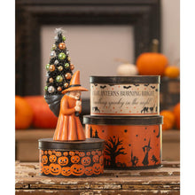 Load image into Gallery viewer, Halloween Vintage Tins Set/3 by Bethany Lowe Designs