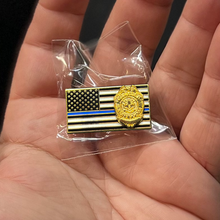 Load image into Gallery viewer, BFP-002 Connecticut State Police Trooper Thin Blue Line Flag Pin CSP