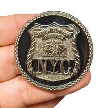 Load image into Gallery viewer, GL10-006 NYPD New York City Police Officer Rock Out Thin Blue Line Flag Challenge Coin
