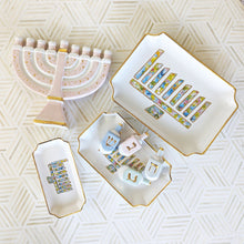 Load image into Gallery viewer, Shimmering Stars Menorah with 22K Gold Accents and Optional Monogram