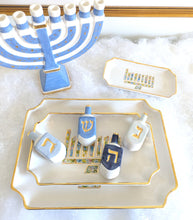Load image into Gallery viewer, Shimmering Stars Menorah with 22K Gold Accents and Optional Monogram