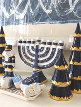 Load image into Gallery viewer, Shimmering Stars Menorah with 22K Gold Accents and Optional Monogram