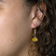Load image into Gallery viewer, Harmony Orange Quartz Golden Drop Earrings
