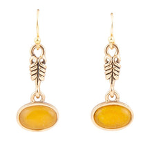 Load image into Gallery viewer, Harmony Orange Quartz Golden Drop Earrings