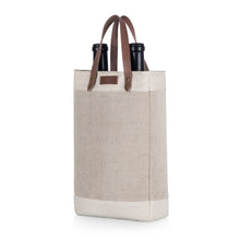 Load image into Gallery viewer, Pinot Jute 2 Bottle Insulated Wine Bag