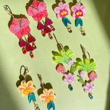 Load image into Gallery viewer, Hibiscus Acrylic Dangle Earrings