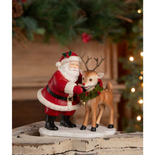 Load image into Gallery viewer, HO HO Santa with Rudolph by Bethany Lowe Designs
