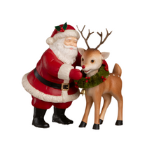 Load image into Gallery viewer, HO HO Santa with Rudolph by Bethany Lowe Designs