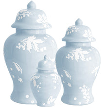 Load image into Gallery viewer, Deck the Halls Ginger Jars in Hydrangea Light Blue