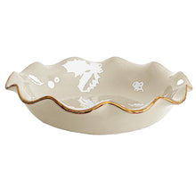 Load image into Gallery viewer, Deck the Halls Scalloped Bowls with 22K Gold Accent