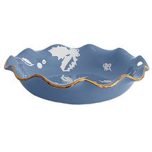 Load image into Gallery viewer, Deck the Halls Scalloped Bowls with 22K Gold Accent