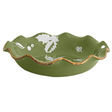 Load image into Gallery viewer, Deck the Halls Scalloped Bowls with 22K Gold Accent