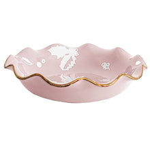 Load image into Gallery viewer, Deck the Halls Scalloped Bowls with 22K Gold Accent