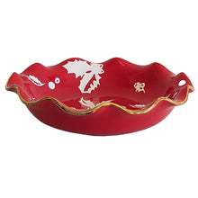 Load image into Gallery viewer, Deck the Halls Scalloped Bowls with 22K Gold Accent