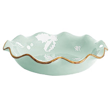 Load image into Gallery viewer, Deck the Halls Scalloped Bowls with 22K Gold Accent